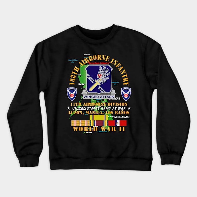 188th Airborne Infantry - The Philippines - WWII w PAC SVC X 300 Crewneck Sweatshirt by twix123844